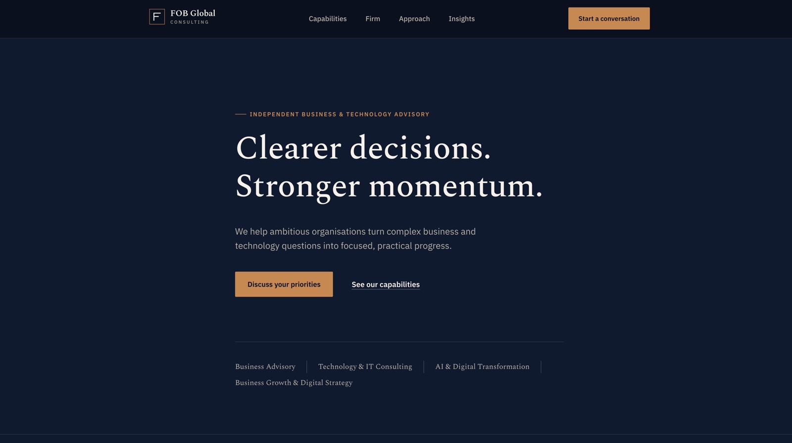 FOB Global Consulting website
