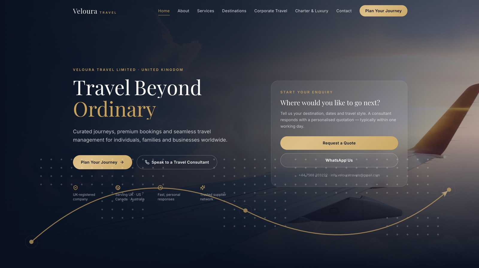 Veloura Travel website